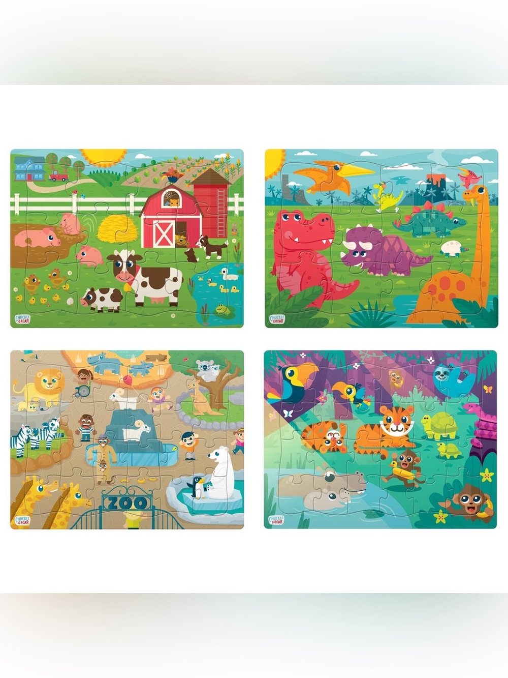 Chuckle & Roar Animal Puzzles 4-Pack